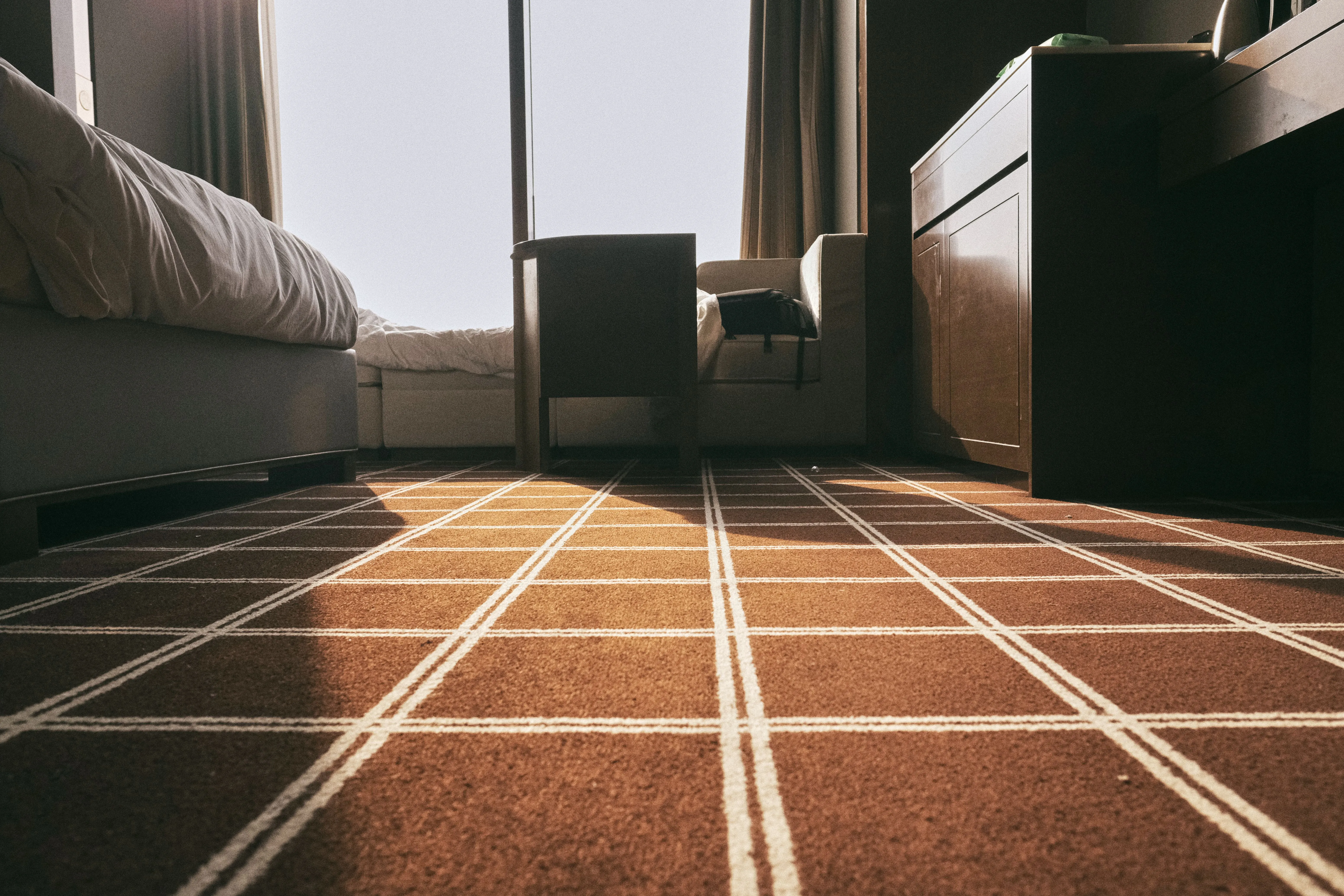 Close-up of clean patterned carpet flooring in Soquel, CA