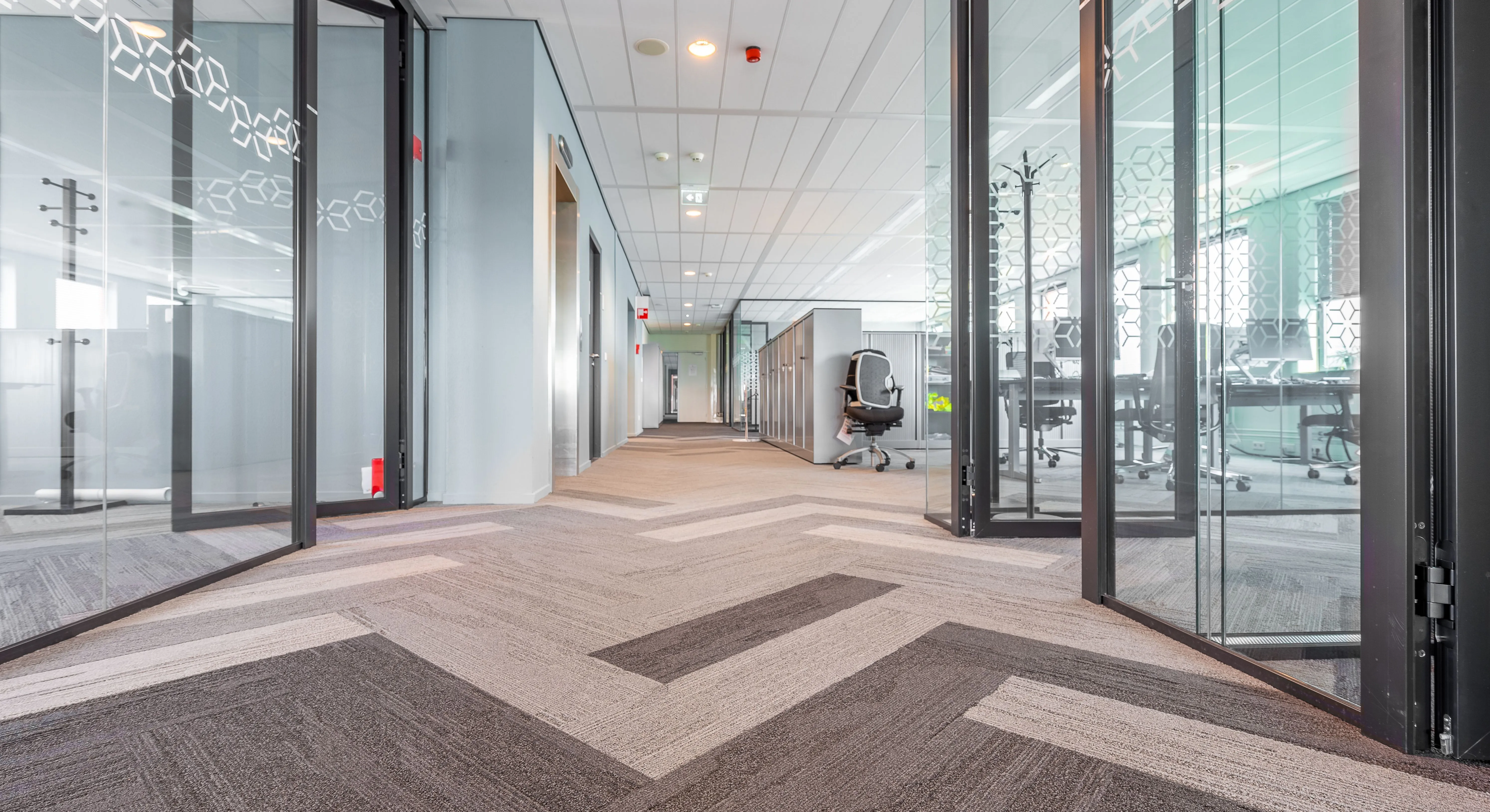 Clean carpet tile flooring in a Soquel, CA office